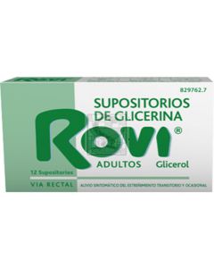 SUPOSITORIOS GLICERINA ROVI ADULTOS 3.36 G 12 SUPOSITORIOS