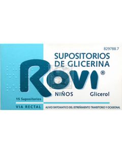 SUPOSITORIOS GLICERINA ROVI INFANTIL 1.44 G 15 SUPOSITORIOS